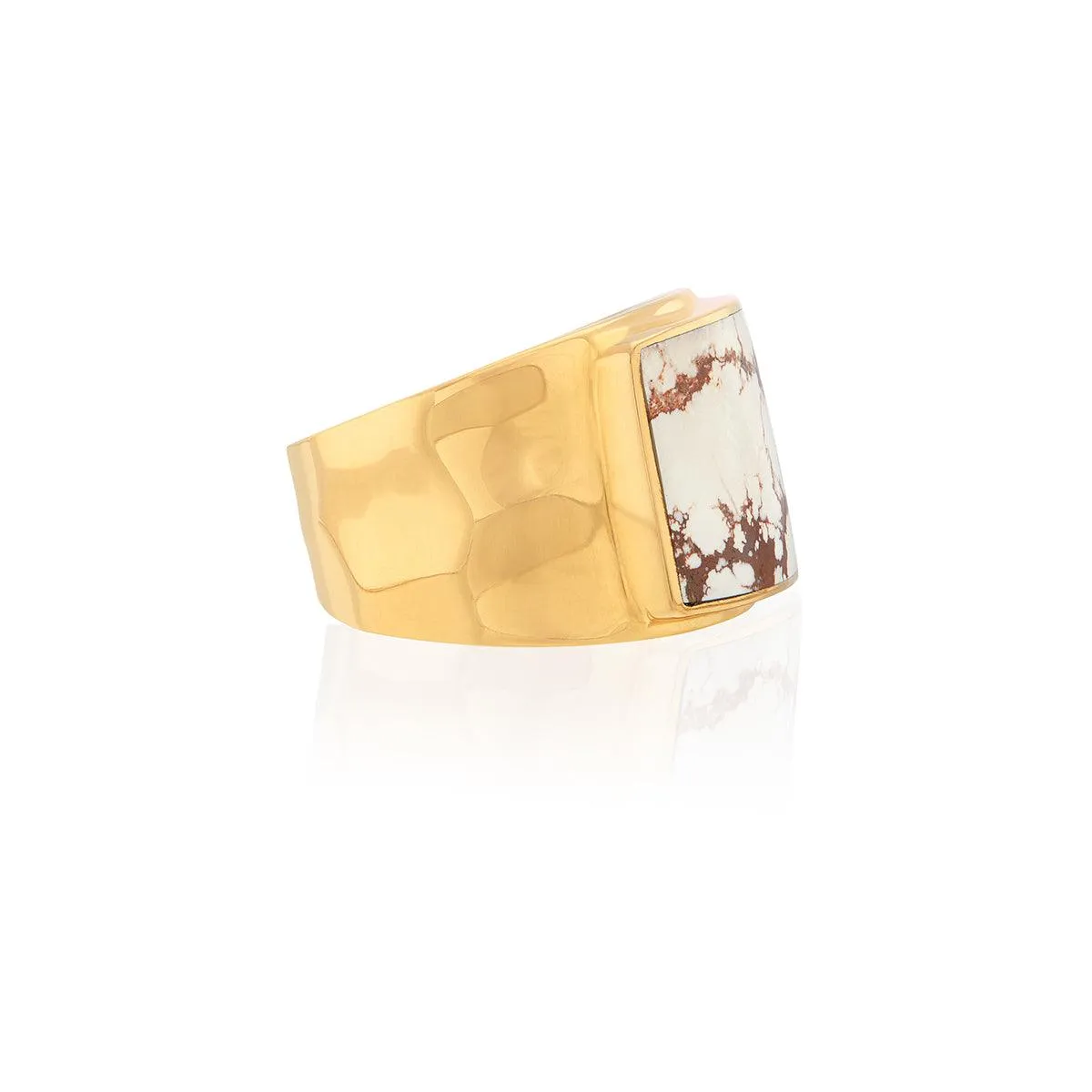 Anna Beck Gold Vermeil Inlay White Buffalo Turquoise Ring