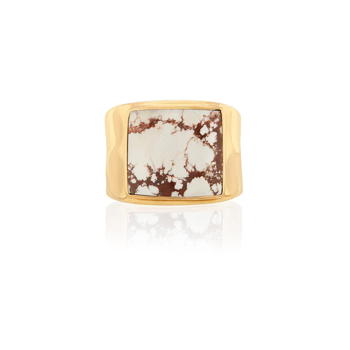 Anna Beck Gold Vermeil Inlay White Buffalo Turquoise Ring