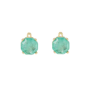 Aqua Topaz Stud Earrings