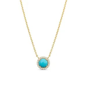 Aubrey 14K Gold Turquoise Pendant Necklace with Diamonds