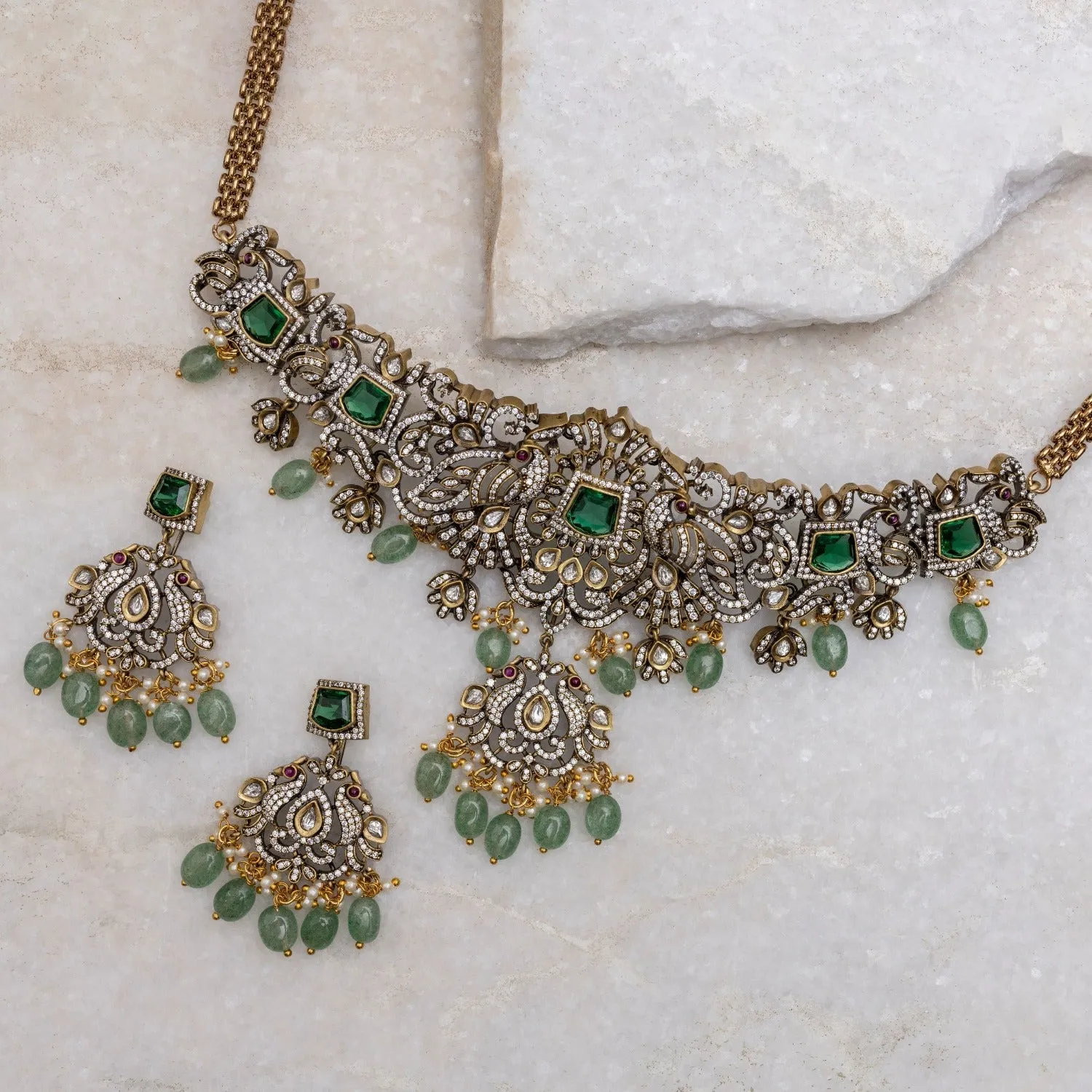 Audrey Nakshatra CZ Choker Set