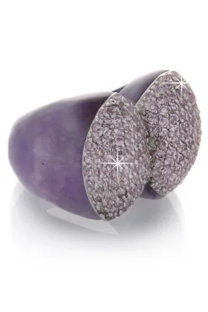 BABETTE WASSERMAN NOUGAT Amethyst Plaid Ring