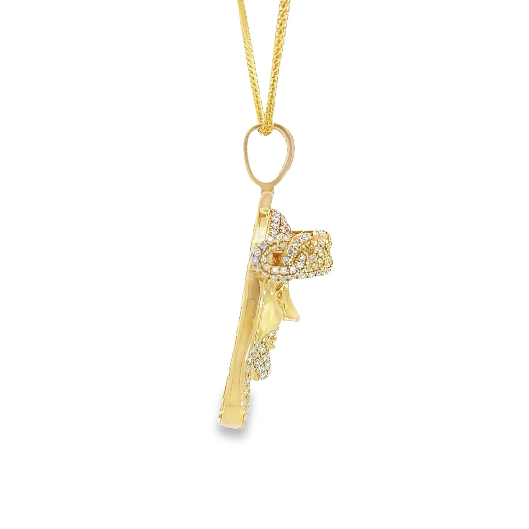 Baikalla 14k Gold Jesus With Diamonds Charm Necklace