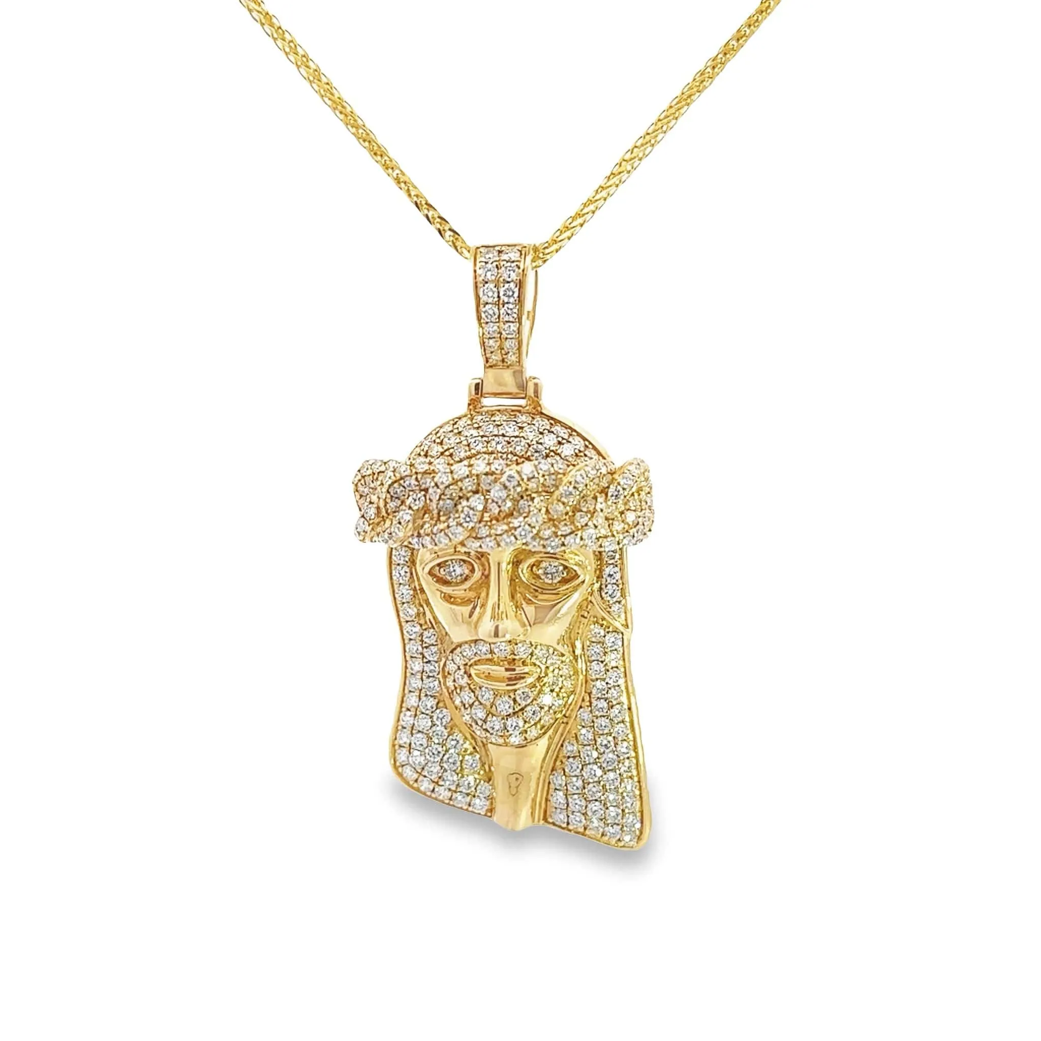 Baikalla 14k Gold Jesus With Diamonds Charm Necklace