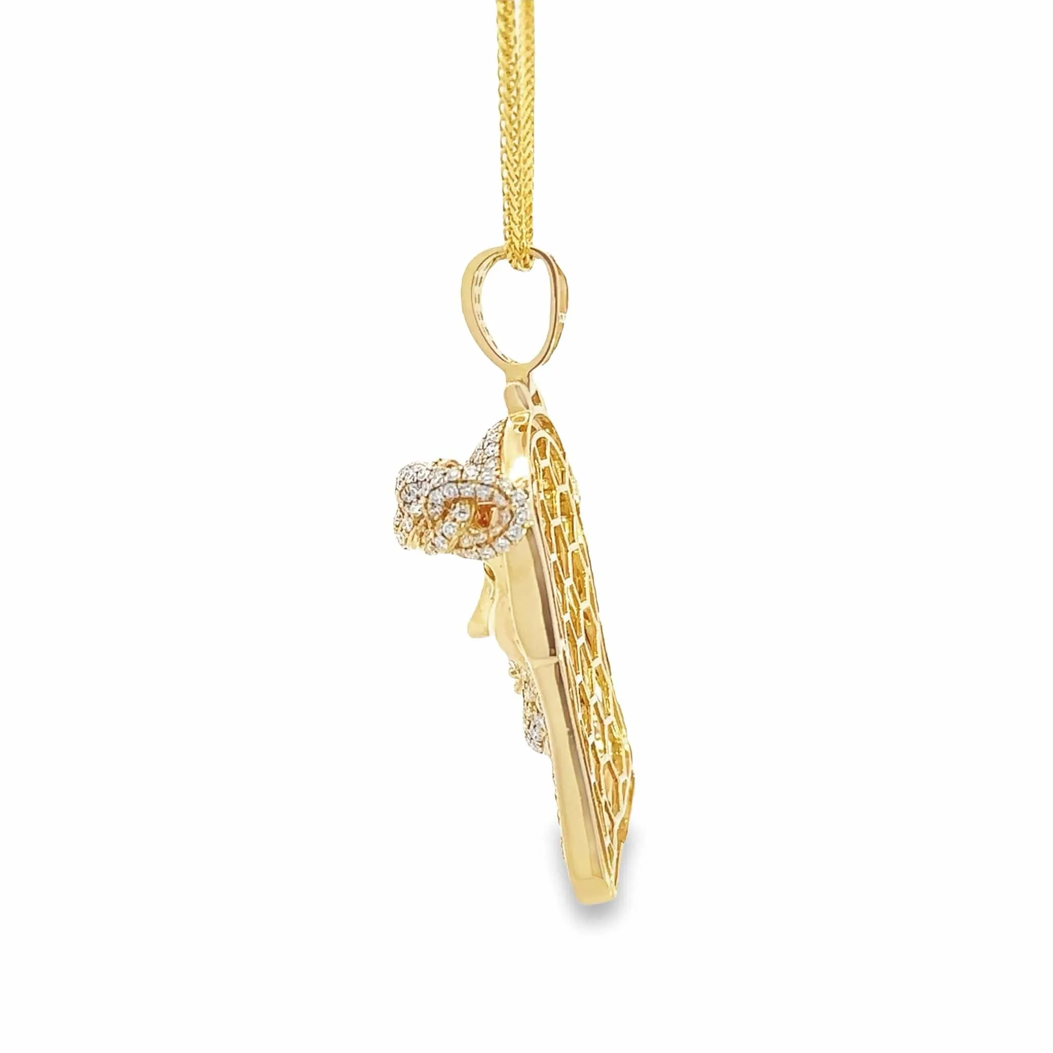 Baikalla 14k Gold Jesus With Diamonds Charm Necklace