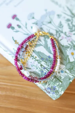 Berry Jade Layered Bracelet