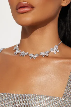 Best Present Rhinestone Choker - Silver