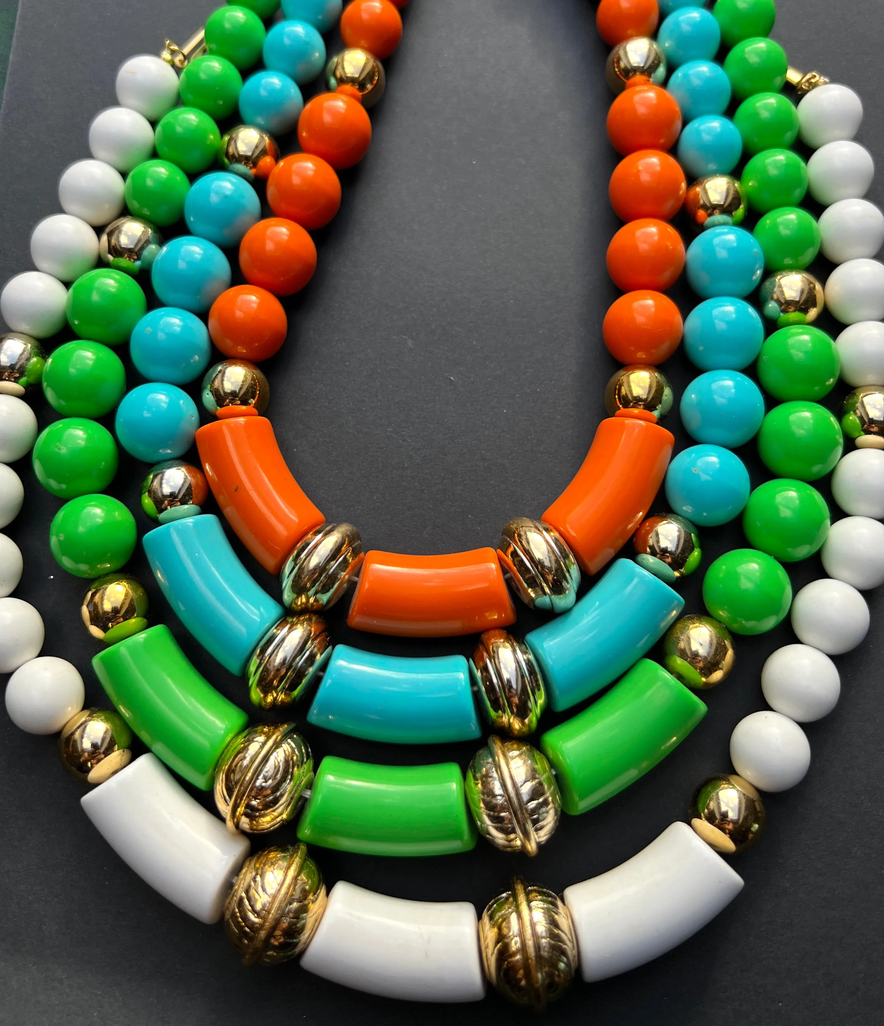 Big Vibrant Chunky 1970s Necklaces - Choice of Colours