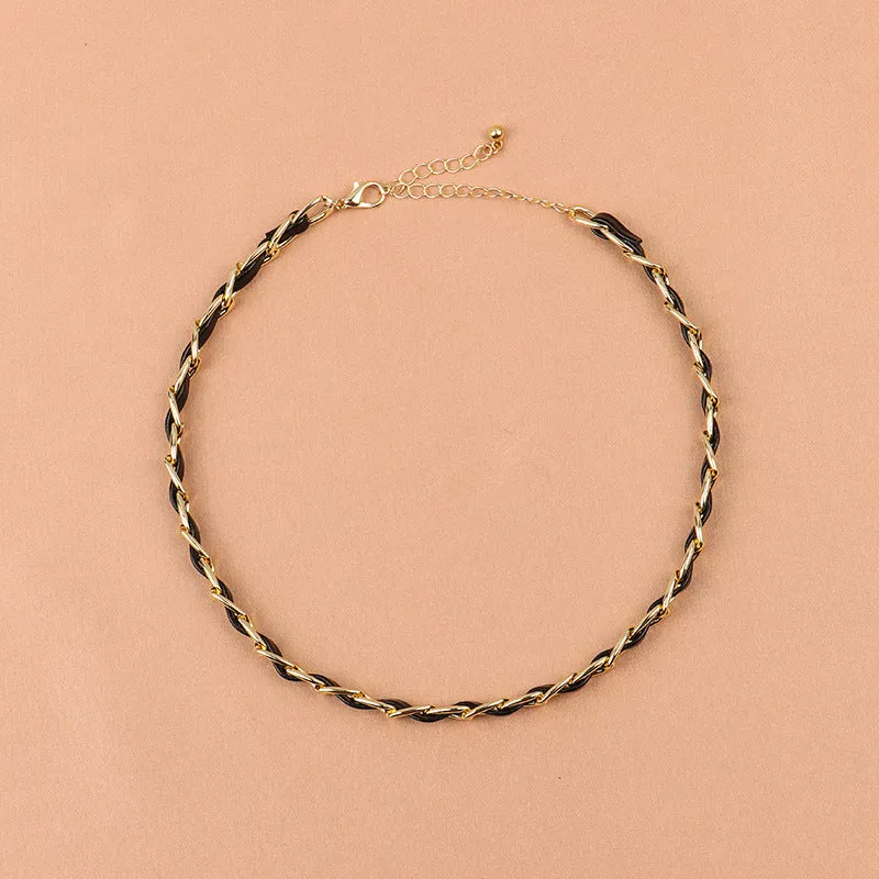 Black Braided Choker Rope Choker Neck Short Chain Choker