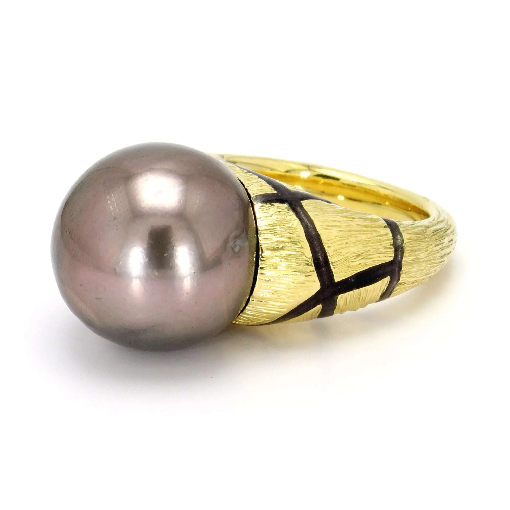 Black Tahitian Pearl Cocktail Ring