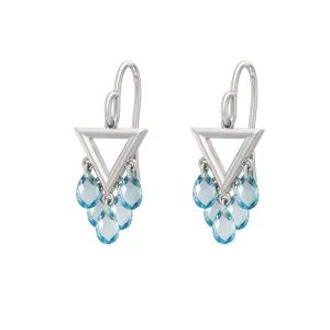 Blue Topaz Briolette Earrings in Sterling Silver