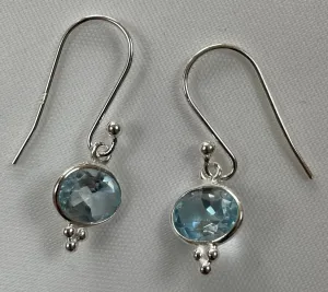 Blue Topaz Drop Earrings