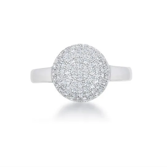 Brie Contemporary Sphere Cluster Fashion Cocktail Ring | 1ct |Cubic Zirconia | Silver