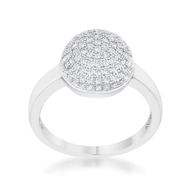 Brie Contemporary Sphere Cluster Fashion Cocktail Ring | 1ct |Cubic Zirconia | Silver