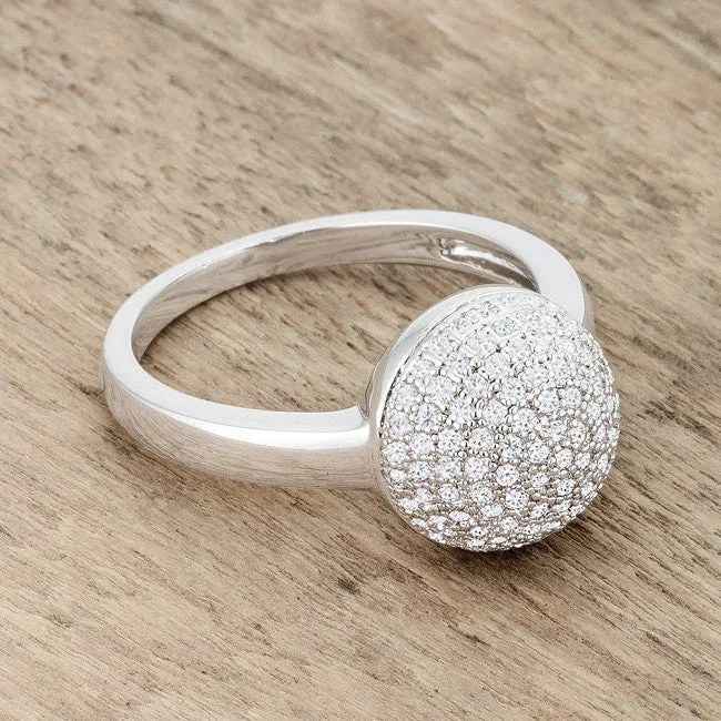 Brie Contemporary Sphere Cluster Fashion Cocktail Ring | 1ct |Cubic Zirconia | Silver