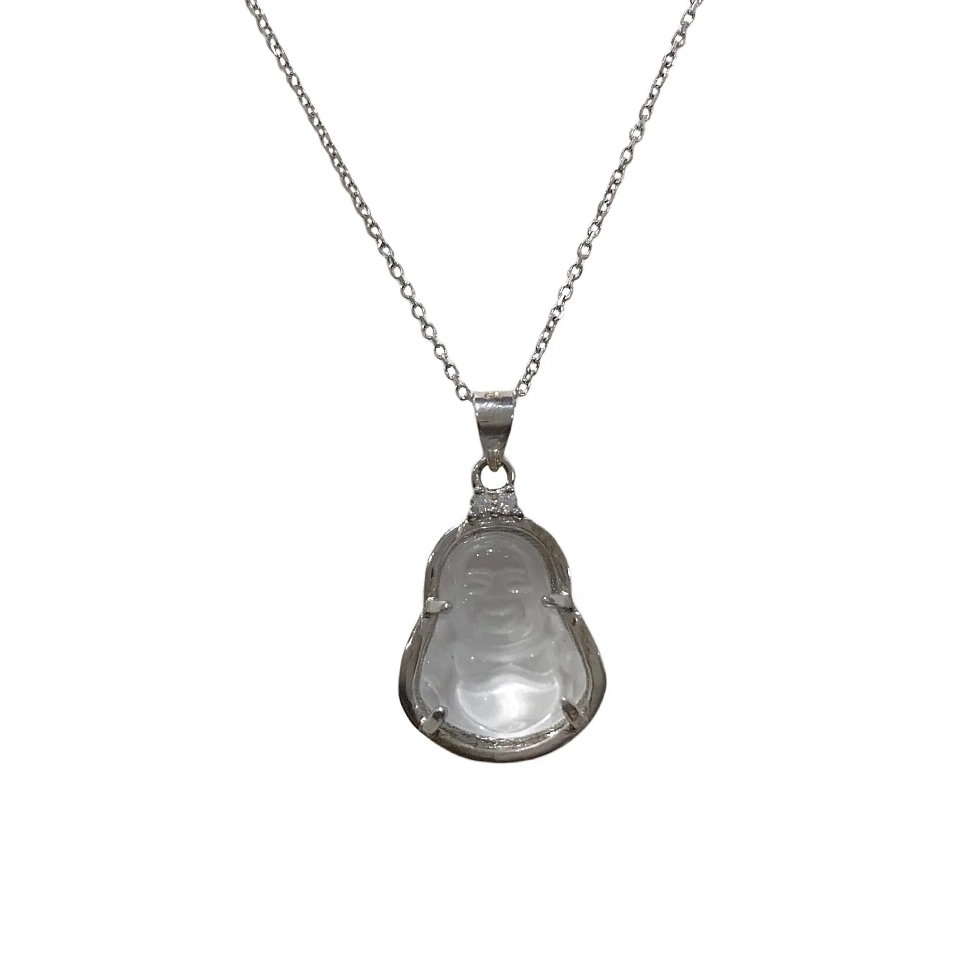 Buddha Gemstone Double CZ 16” Necklace