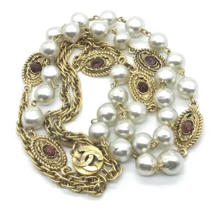 Chanel Pearl and Oval Gripoix Charm Sautoir