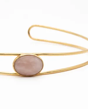 CHOKER ROSE QUARTZ · BAÑO ORO