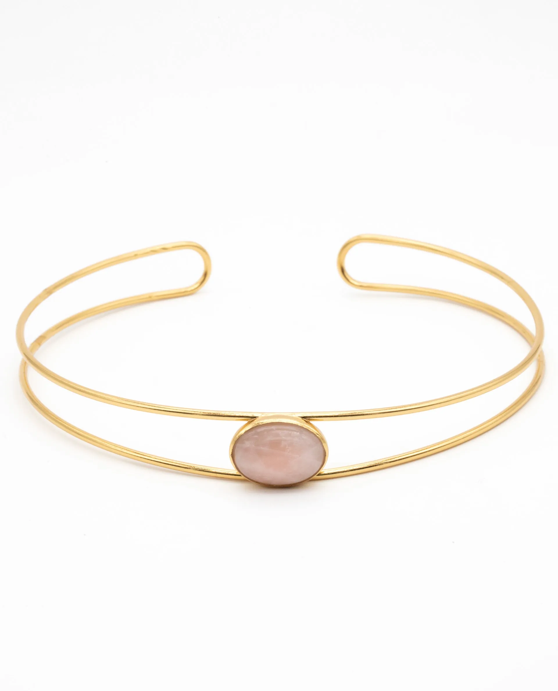 CHOKER ROSE QUARTZ · BAÑO ORO