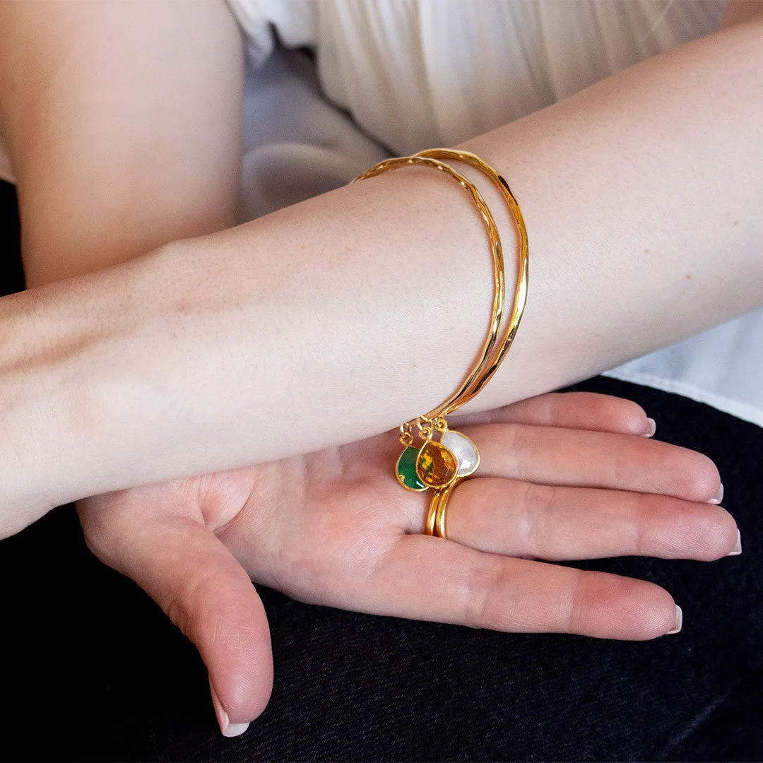 Citrine Charm Bangle | Rose Gold - November