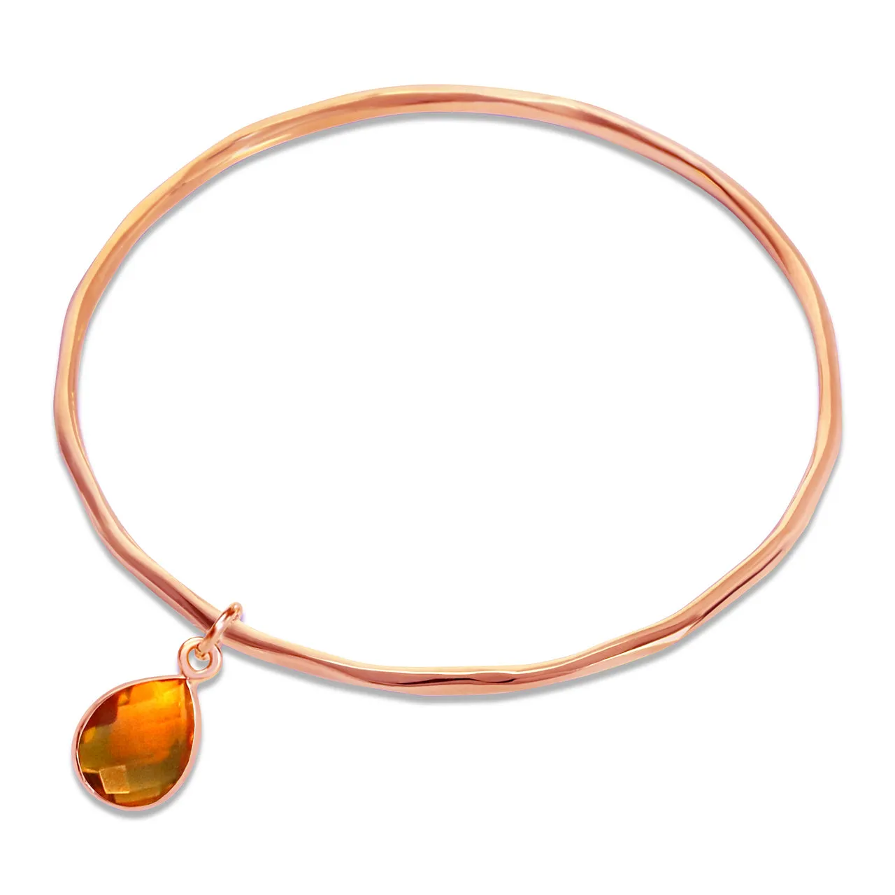 Citrine Charm Bangle | Rose Gold - November