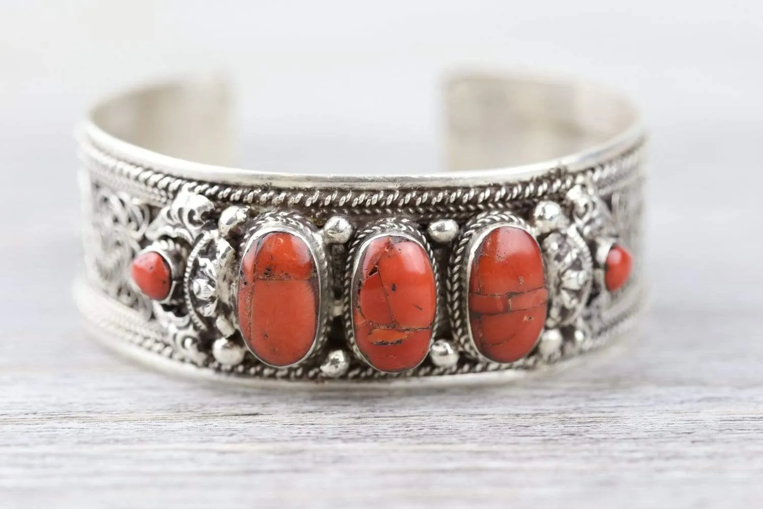 Coral Passion Cuff Bracelet