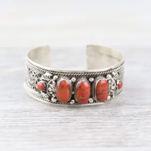 Coral Passion Cuff Bracelet