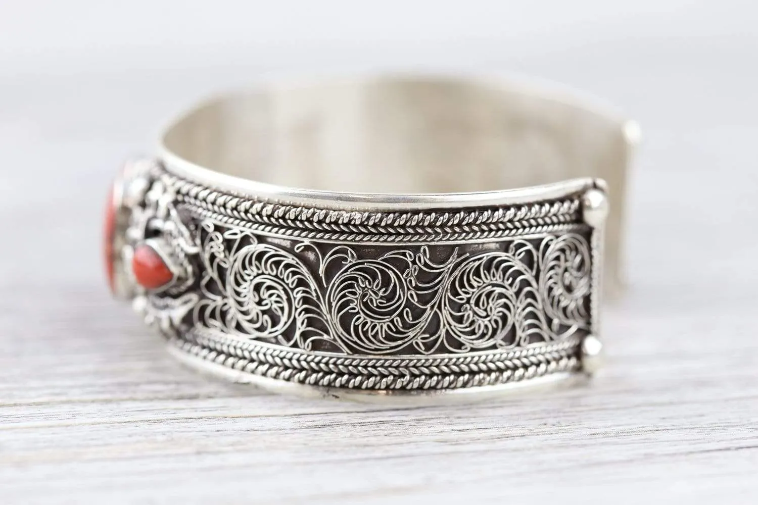 Coral Passion Cuff Bracelet