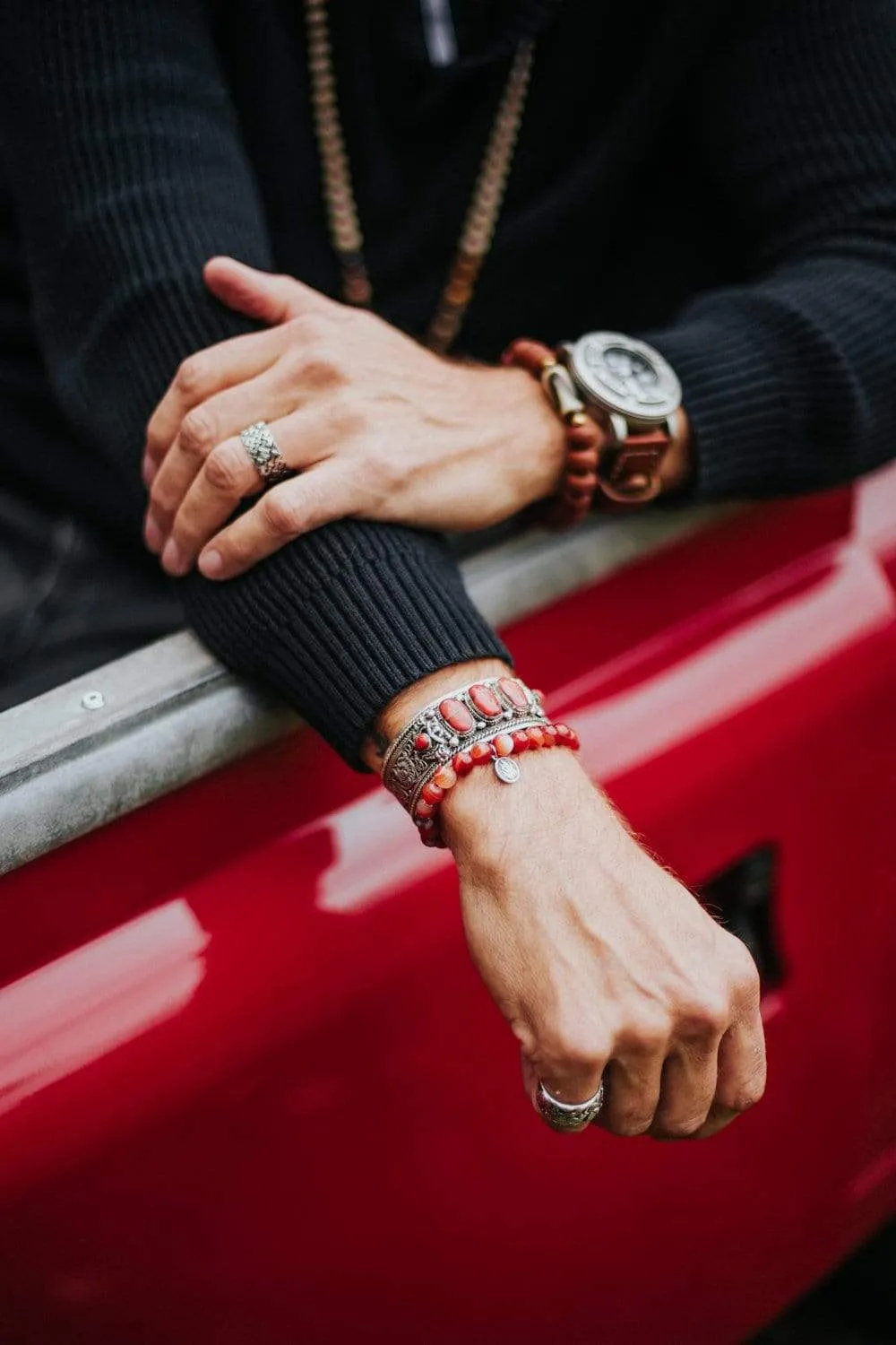 Coral Passion Cuff Bracelet