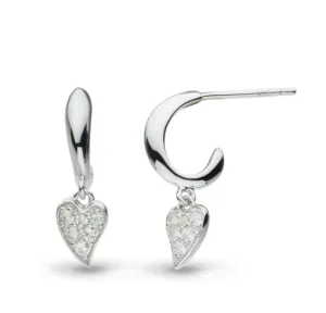 Desire Lust Precious Pavé Heart Hoop Drop Earrings