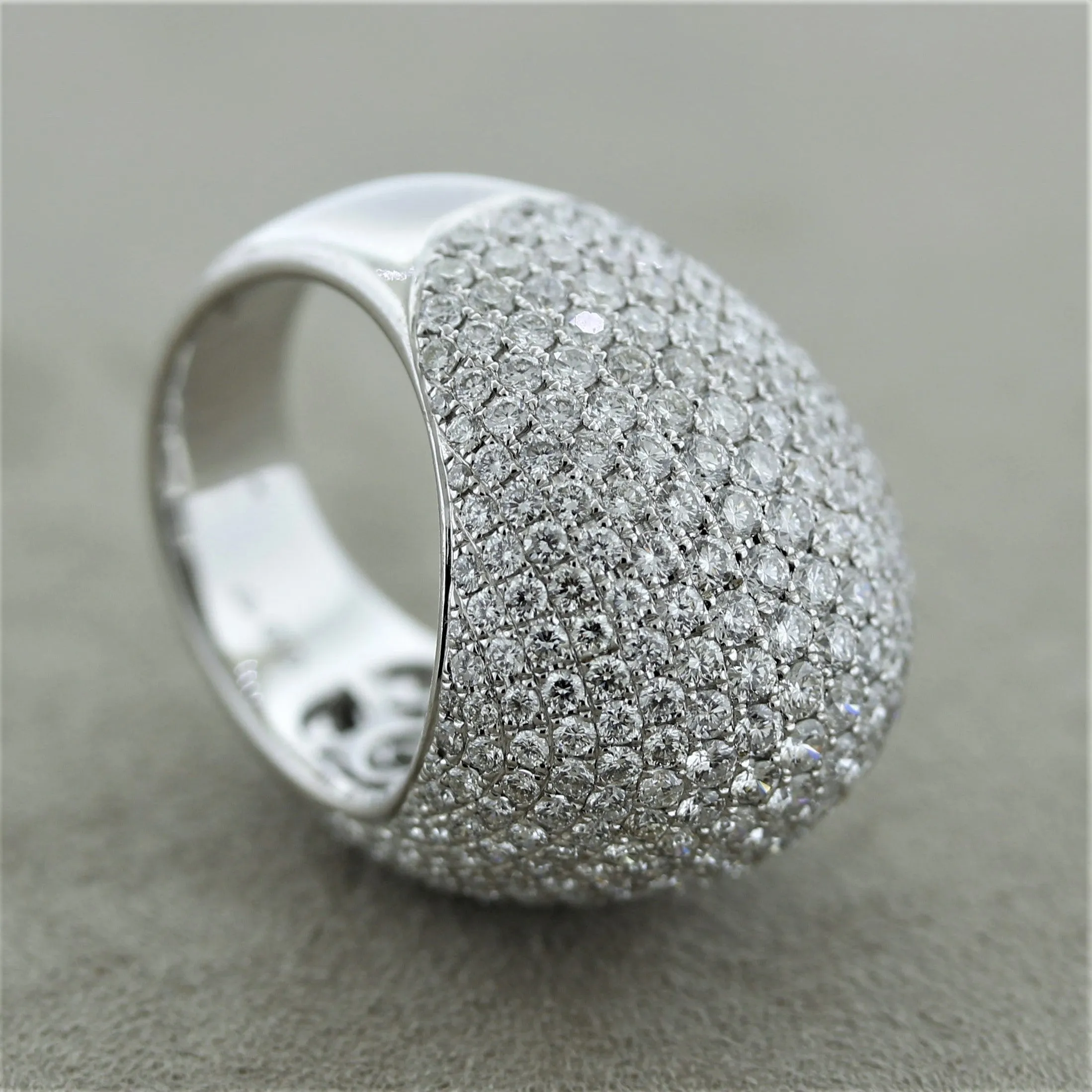 Diamond Pave Gold Domed Cocktail Ring