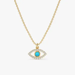 Diamonds & Turquoise Eye Necklace, Sansa