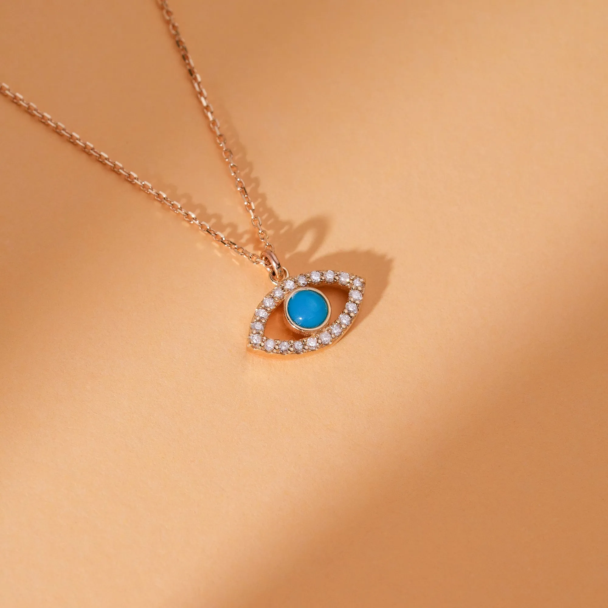 Diamonds & Turquoise Eye Necklace, Sansa