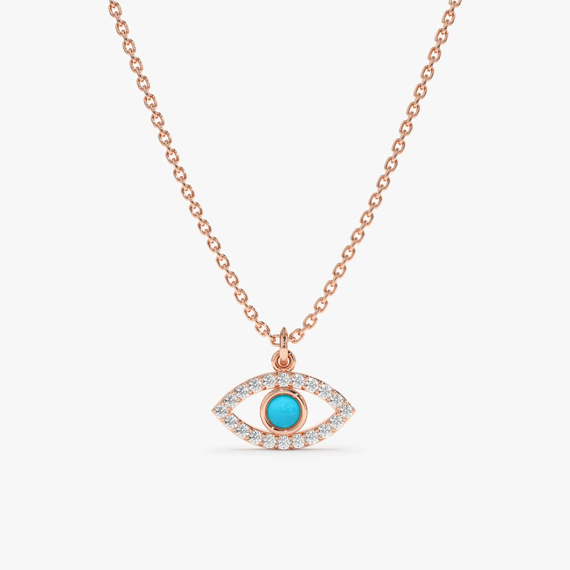 Diamonds & Turquoise Eye Necklace, Sansa