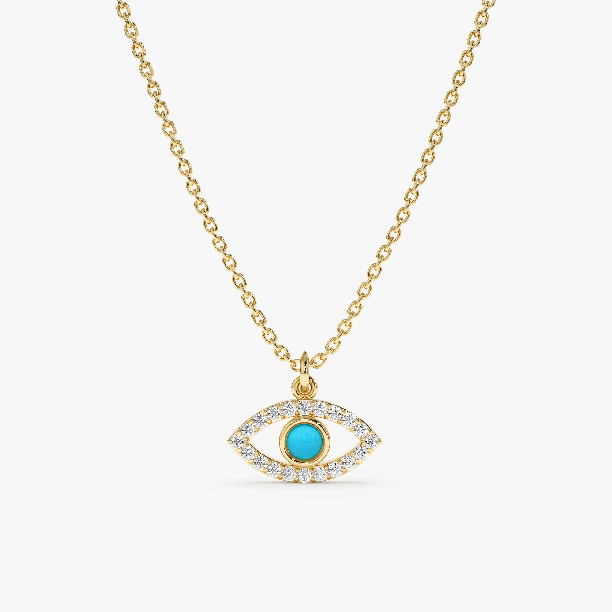 Diamonds & Turquoise Eye Necklace, Sansa