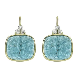 Earrings - Blue Topaz  And Diamond (2306D)