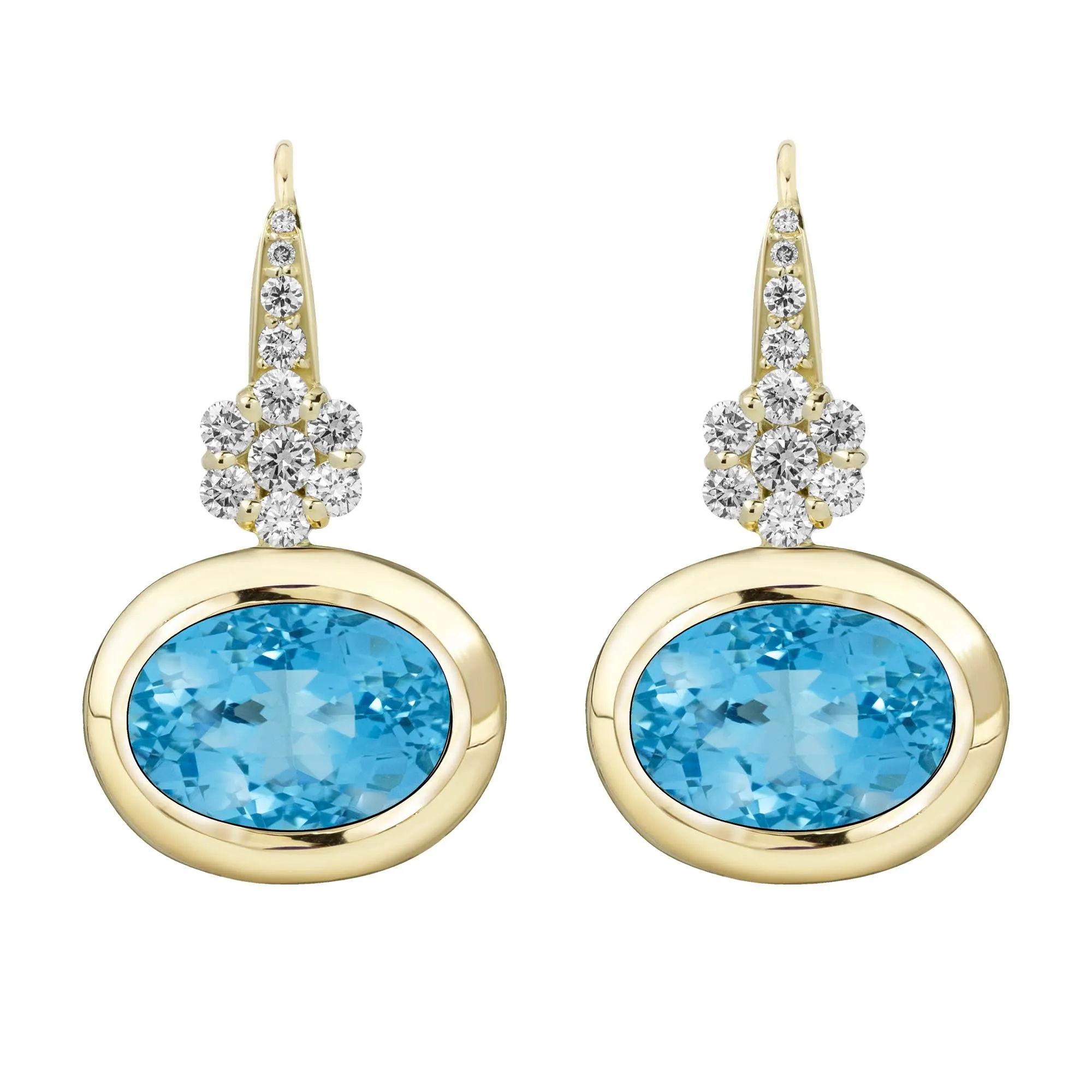 Earrings - Blue Topaz And Diamond (2363D)