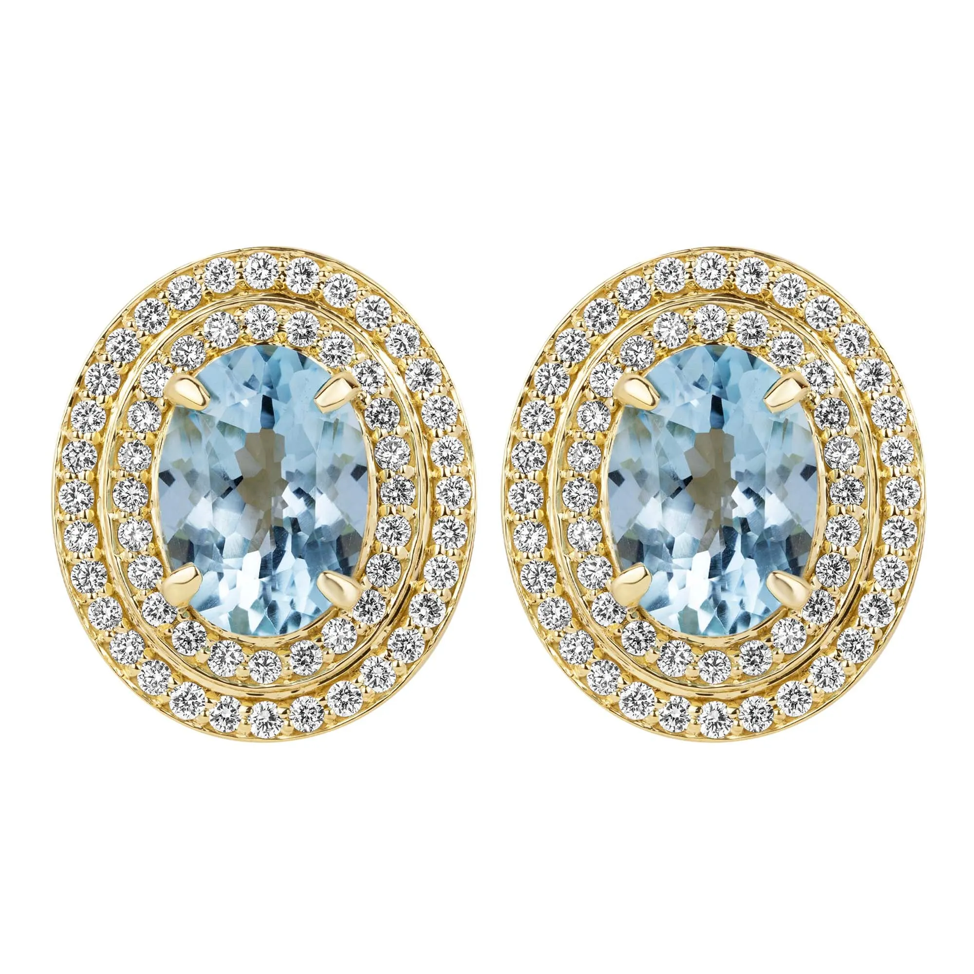 Earrings - Blue Topaz And Diamond (2389F)