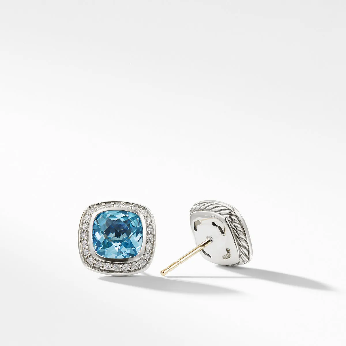 Earrings with Blue Topaz and Diamonds