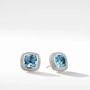 Earrings with Blue Topaz and Diamonds