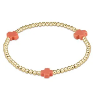 Enewton - Signature Cross Gold 3mm Bead Bracelet - Coral