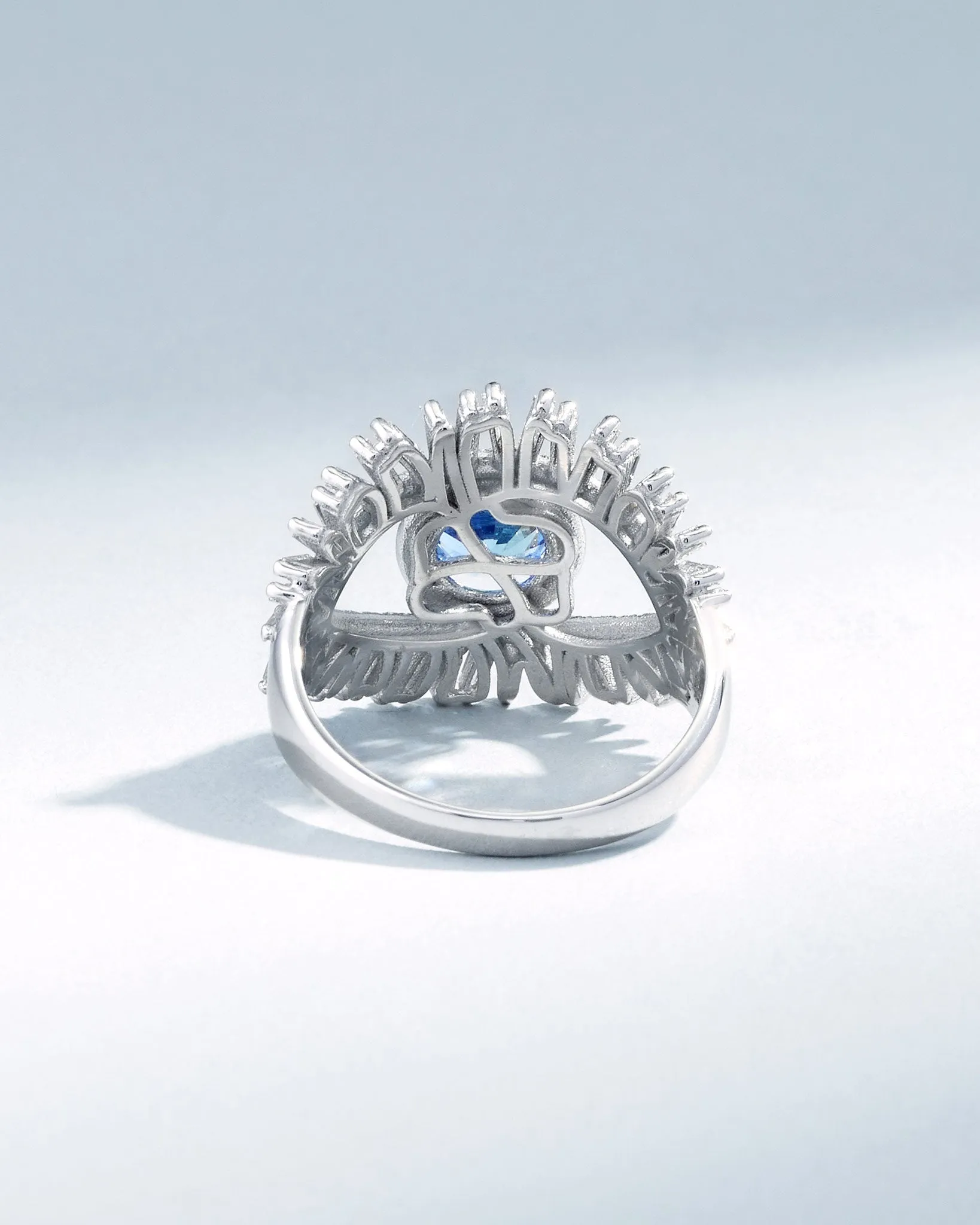 Evil Eye Milli Light Blue Sapphire Half Pavé Ring