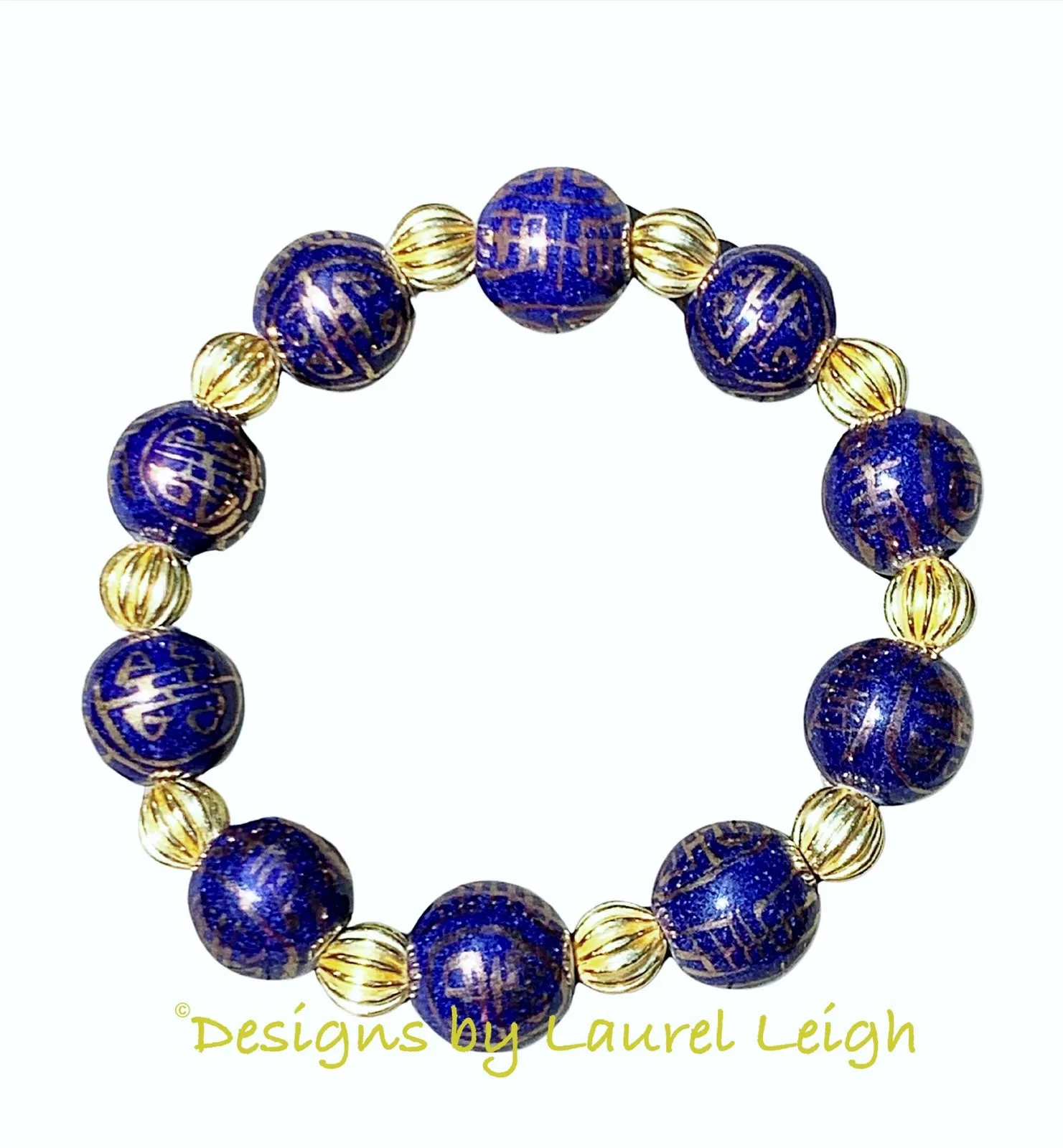 Gold & Purple Chinoiserie Bracelet