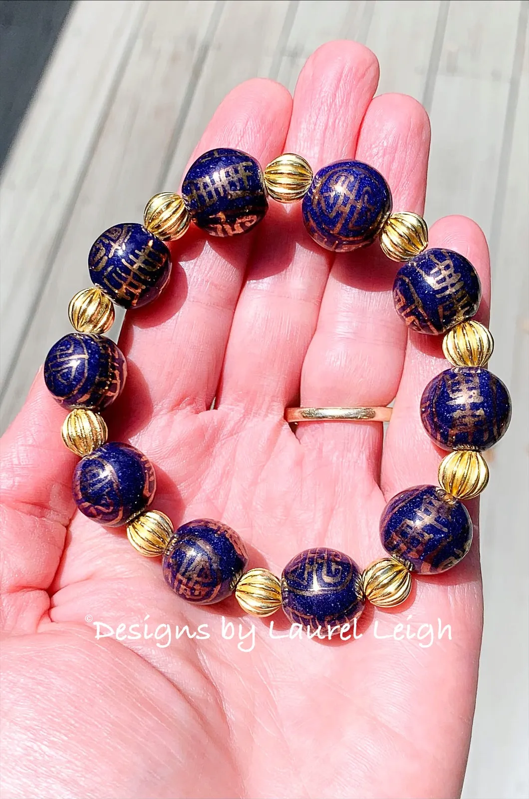 Gold & Purple Chinoiserie Bracelet