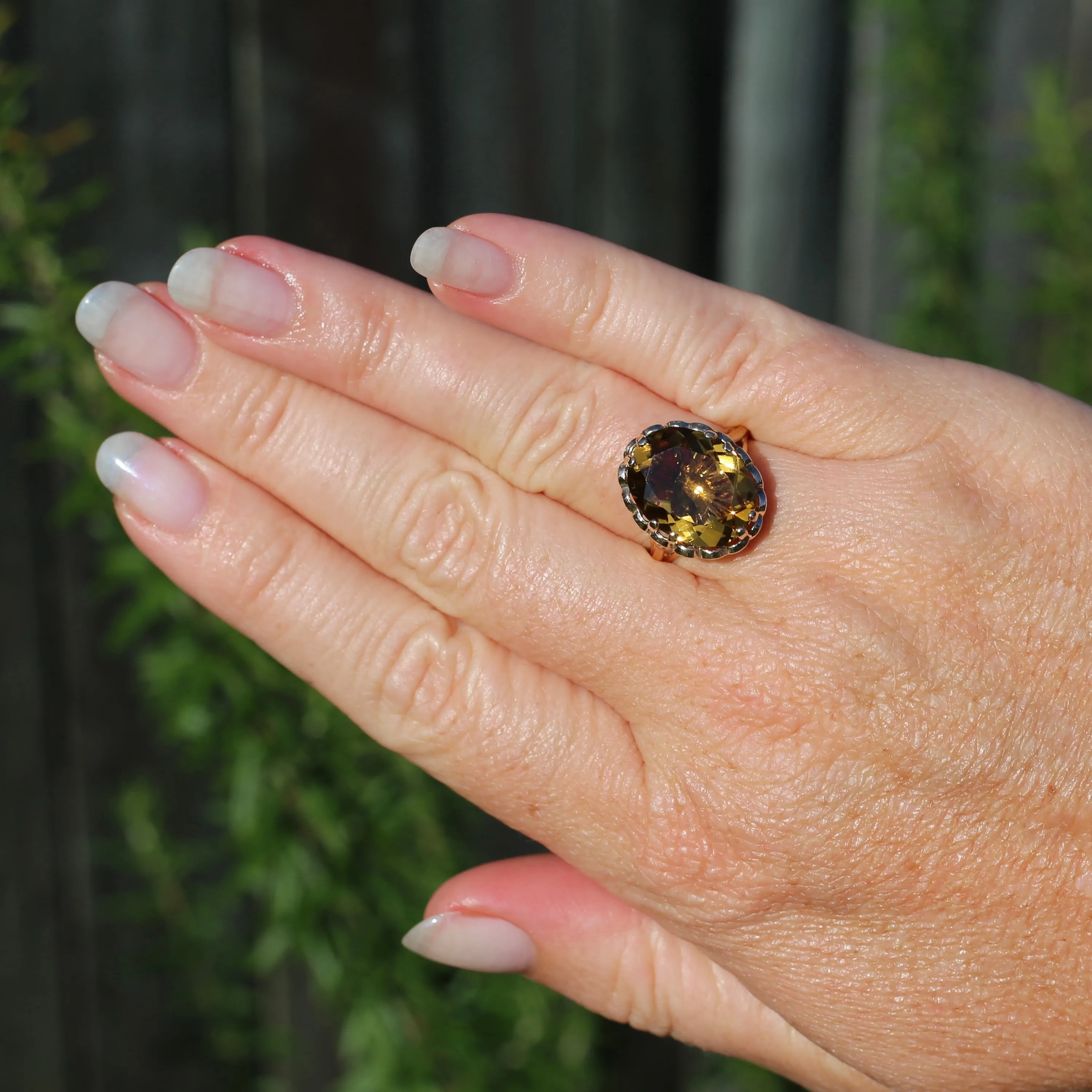 Gorgeous 1973 9ct Yellow Gold Ring with new 7.5ct Citrine Cocktail Ring, size N or 6.75