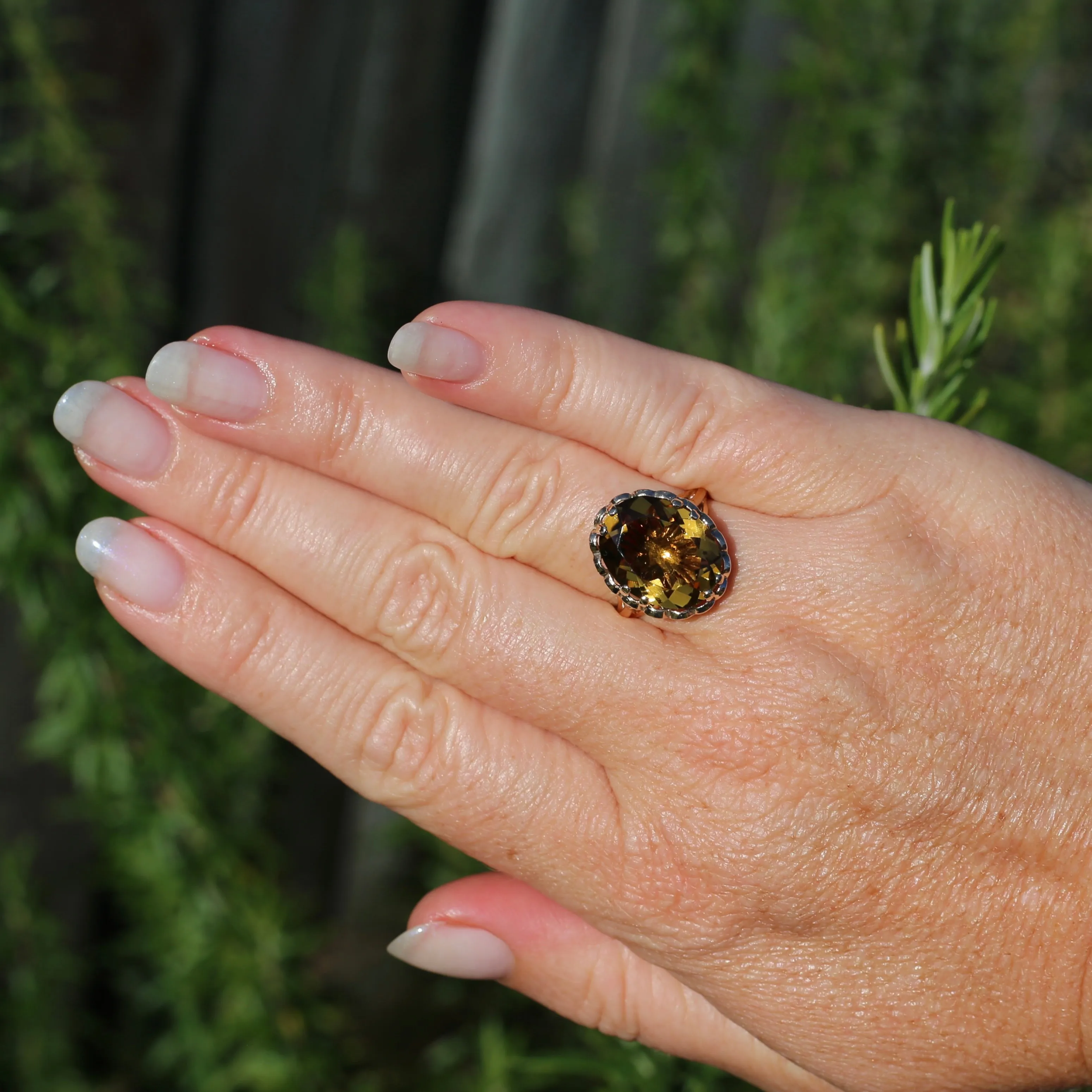 Gorgeous 1973 9ct Yellow Gold Ring with new 7.5ct Citrine Cocktail Ring, size N or 6.75