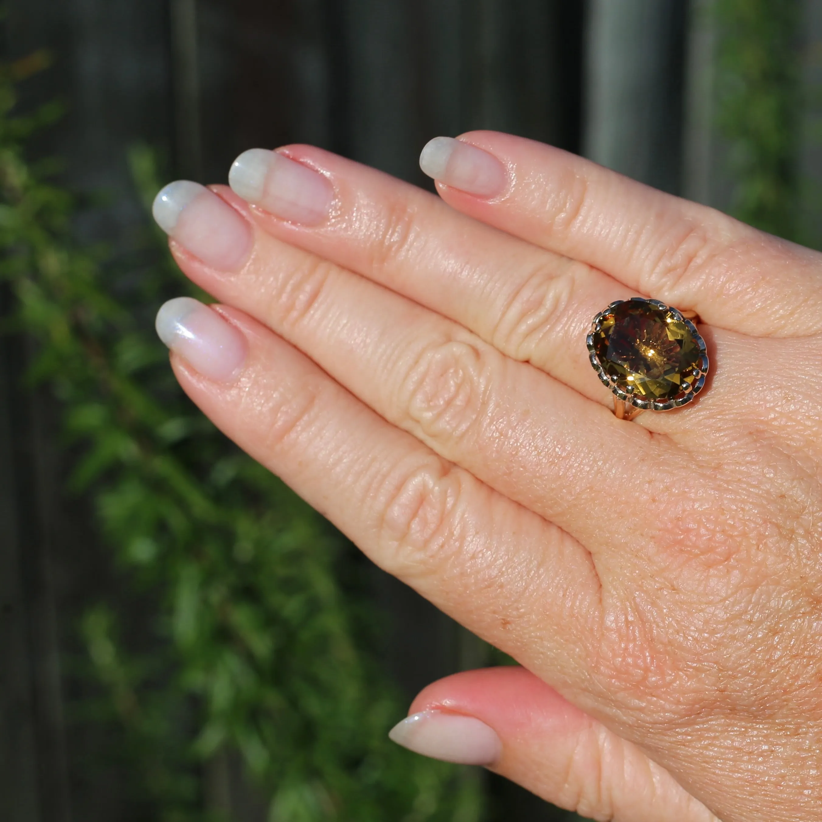 Gorgeous 1973 9ct Yellow Gold Ring with new 7.5ct Citrine Cocktail Ring, size N or 6.75