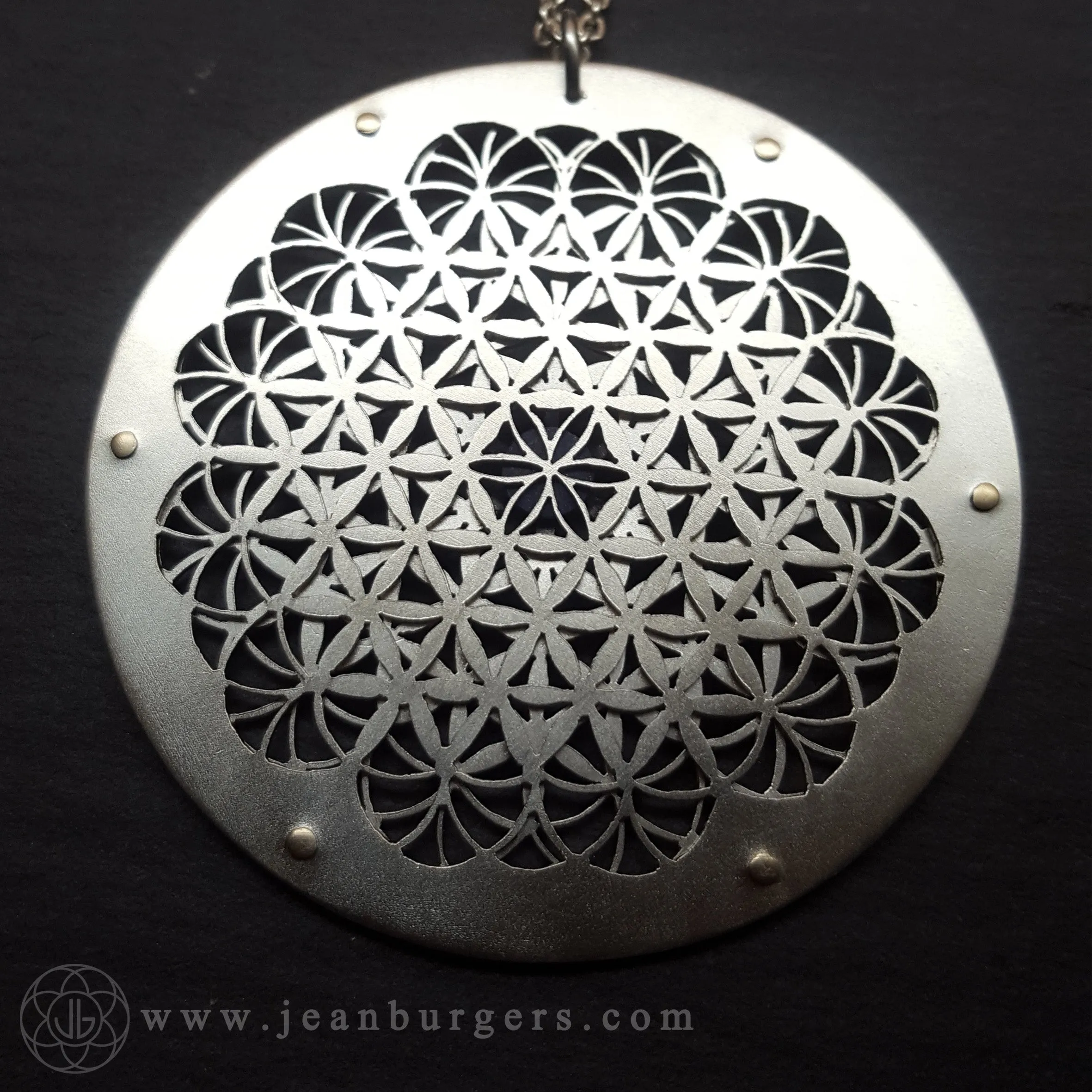 Handcut Intricate Flower of Life Pendant