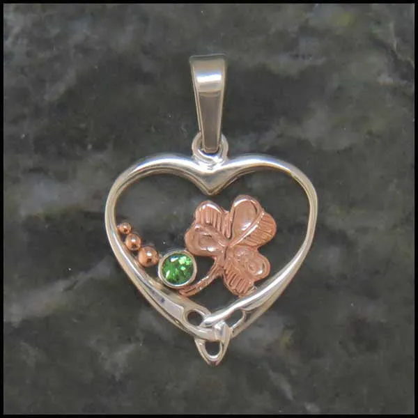 Heart Pendants with Thistle, Shamrock, or Trinity Knot