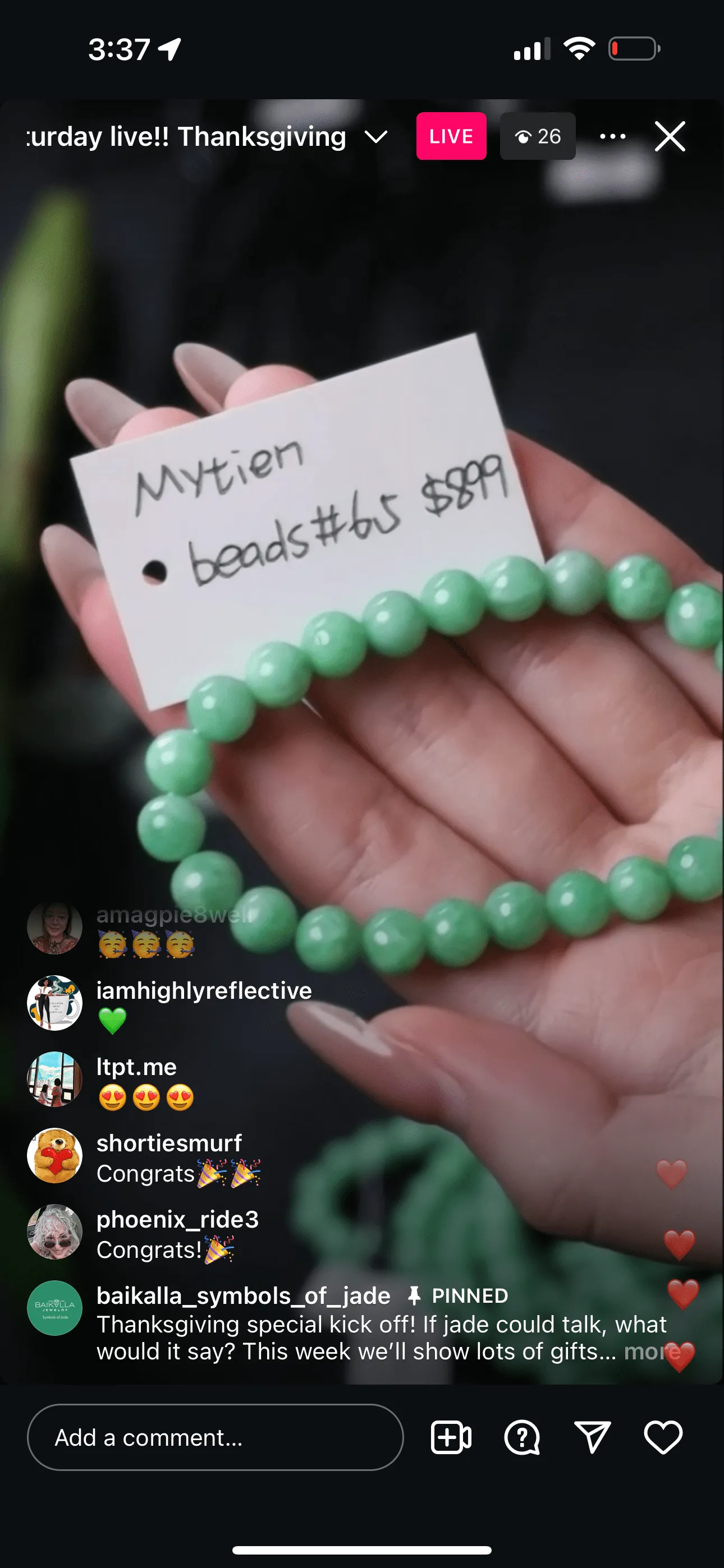 IG Live "Natural Burmese Apple Green Jadeite Jade Beaded Bracelet " (Live Pick) (11/23/24)